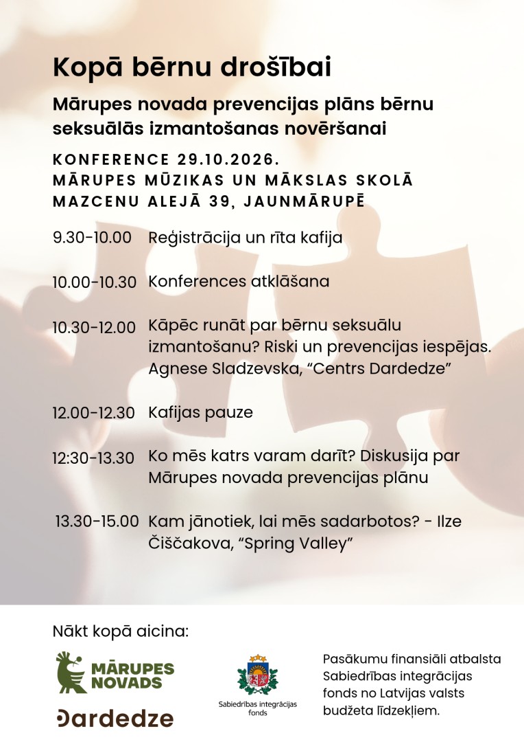 Konference "Kopā bērnu drošībai" par bērnu seksuālās izmantošanas novēršanu