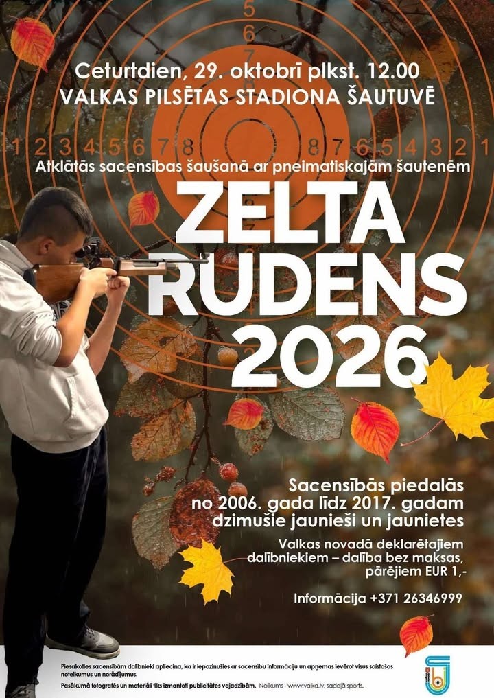 Atklātās sacensības šaušanā ar pneimatiskajām šautenēm "Zelta rudens 2026"